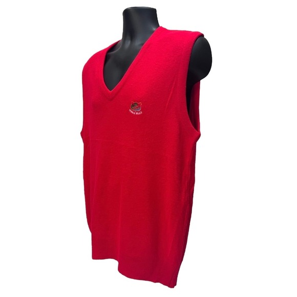Vintage Pickering Pebble Beach Red Golf Sweater Vest XL USA Orlon Acrylic - Picture 2 of 8